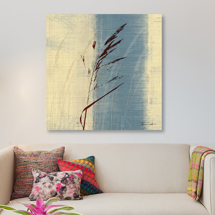 «Dancing Grass II» par Tandi Venter - Giclée sur toile tendue avec châssis, H 16 po x l 16 po x P 1 po, Blanc