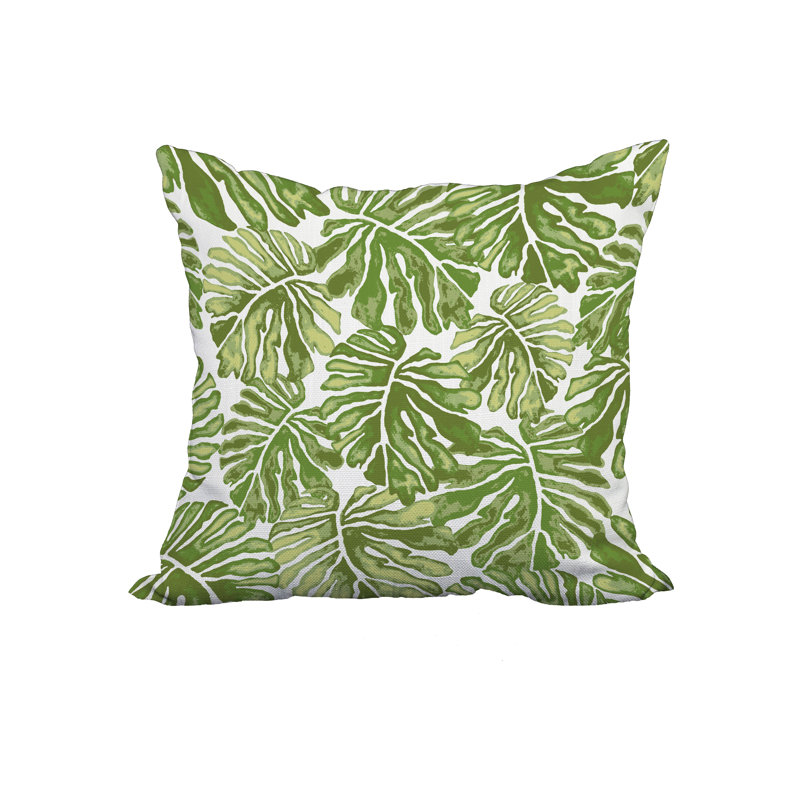 Housse et insert de coussin 100% coton Floral Square, 20 po x 20 po, Vert
