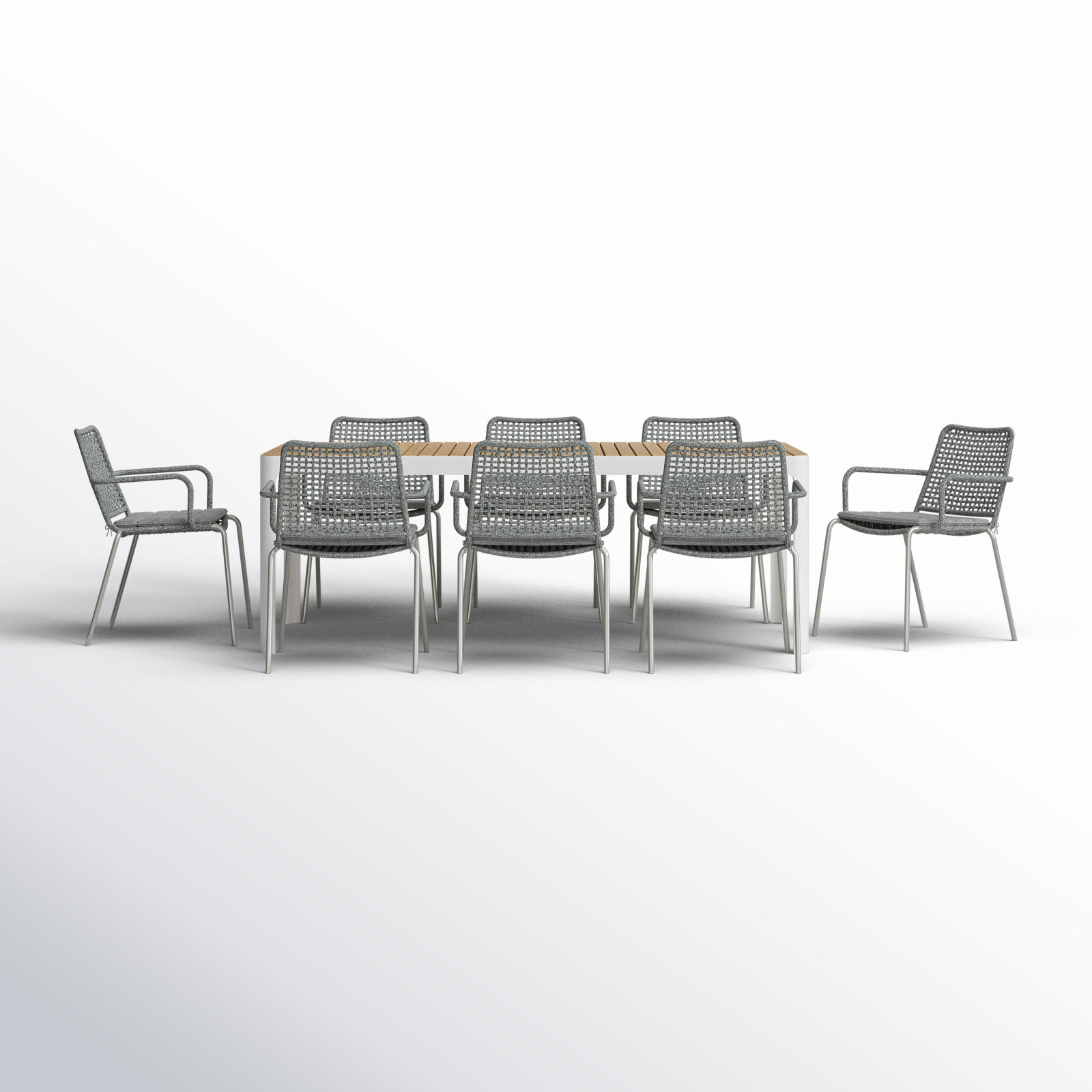 Anautica 82'' Rectangular 8 - Person Outdoor Dining Set
