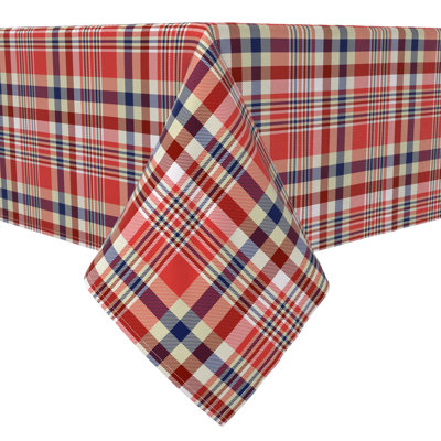 Rectangular Plaid Cotton Twill Tablecloth
