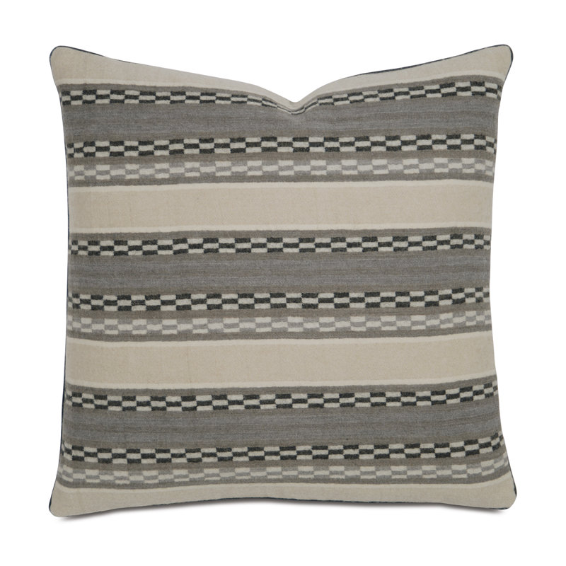 Telluride Gray and Beige Wool Square Pillow