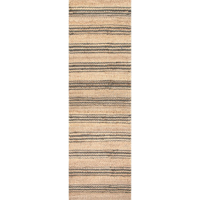 Natural Sycamore Striped Jute Area Rug