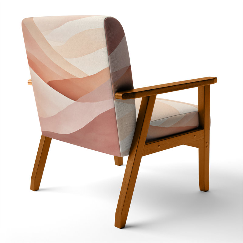 Chaise rembourrée à accoudoirs abstraits Minimalisme, Accoudoirs carrés bruns