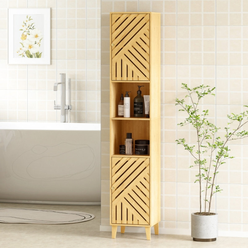 Bamboo Bathroom Cabinet - Natural Finish