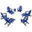 Chaise Adirondack pliante en plastique / résine avec repose-pieds et table Leighton-1142597130