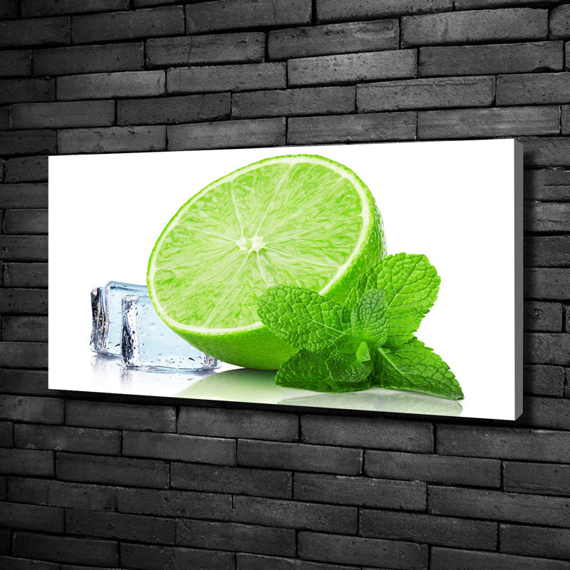 Lime With Ice - No Frame Print on Canvas