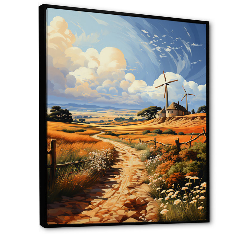 "Wind Turbines", impression sur toile encadrée, H 32 po x l 16 po x P 1 po, Cadre flottant noir