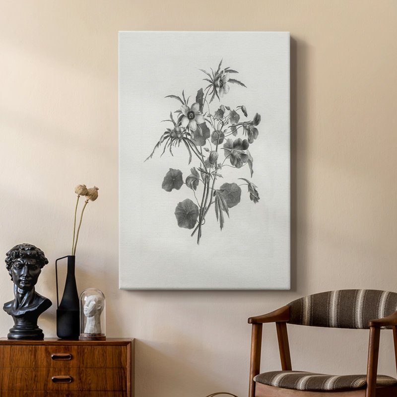 Motif floral rétro vintage CCXXXVI - galerie sur mesure, H 48 po x l 32 po