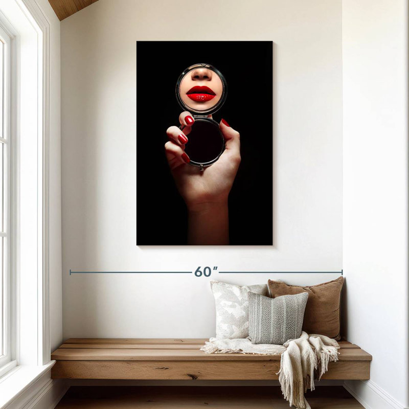Shuttleworth Mirrored Lips, 45" H x 30" W