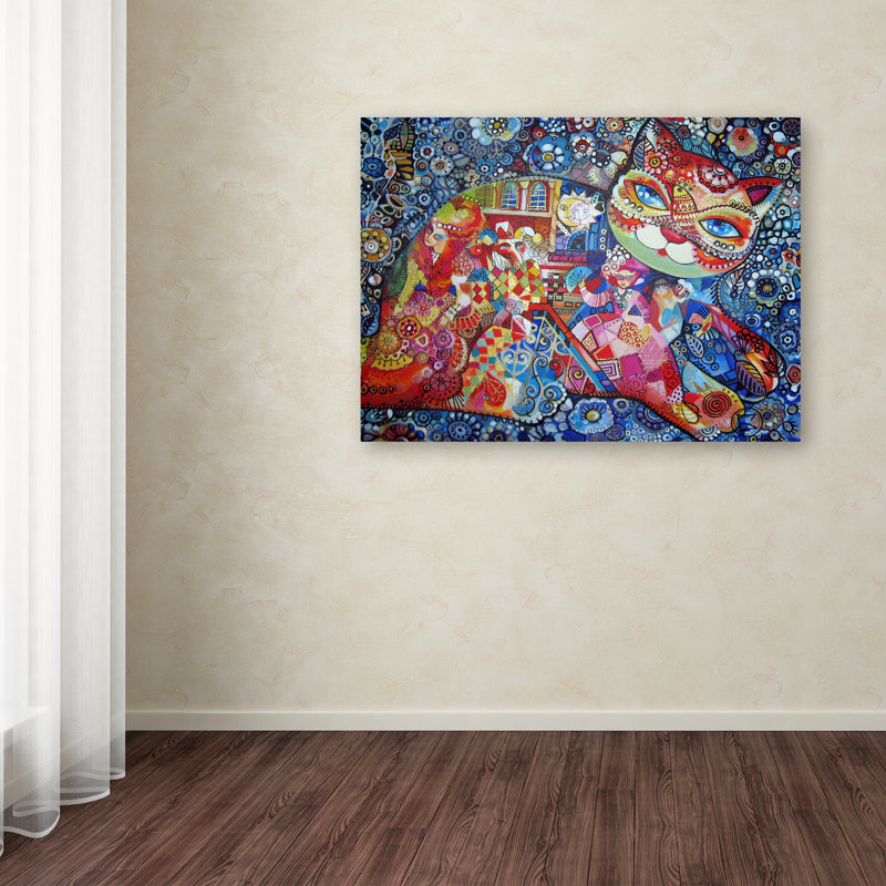 « venice cat », reproduction d’impression sur toile tendue, H 14 po x l 19 po
