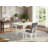 3 Piece Dining Table Set Includes A Dinner Kitchen Table and 2 Platinum Gray Polyester Fabric Upholstered Chairs with Stylish Back- Linen White Finish-761101320-761101321