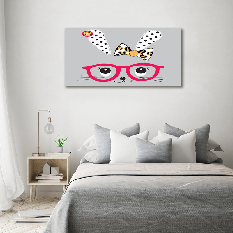 Rabbit With Glasses - Wrapped Canvas Print
