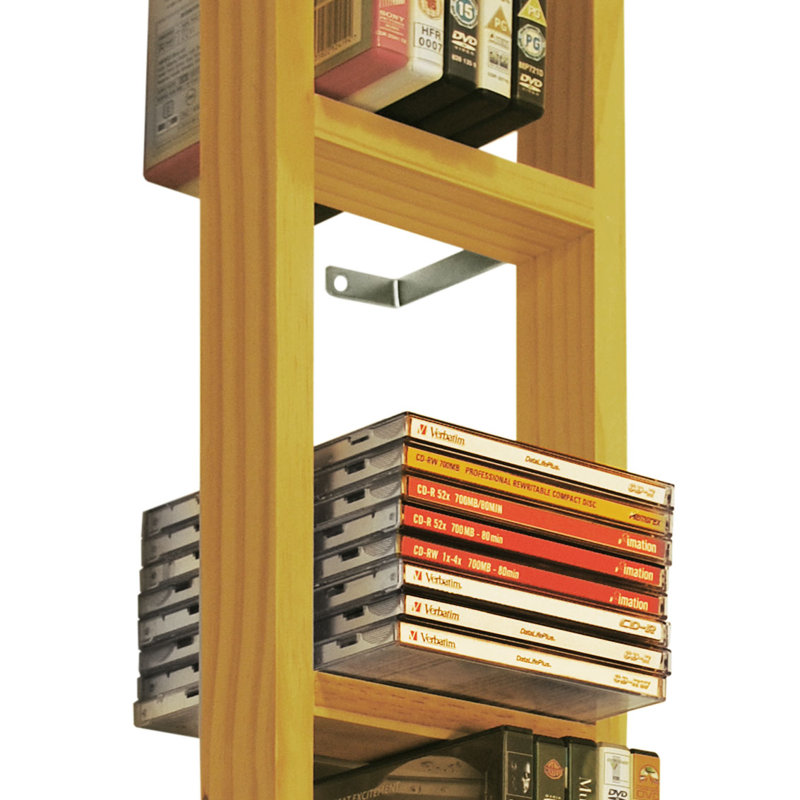 Solid Wood 86.5cm H Media Shelves, Natural