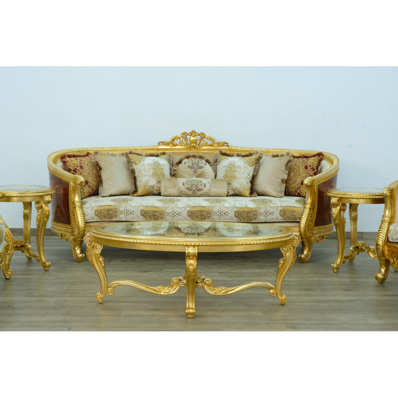 Sofa, Gold, 44.5" H x 105" W x 37.5" D