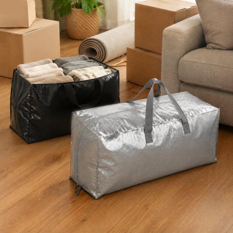 10-Pack Heavy Duty Moving Bags, Large Storage Totes with Backpack Straps, Reinforced Handles and Zippers, Ideal for Moving Supplies, Packing and College Dorm Essentials