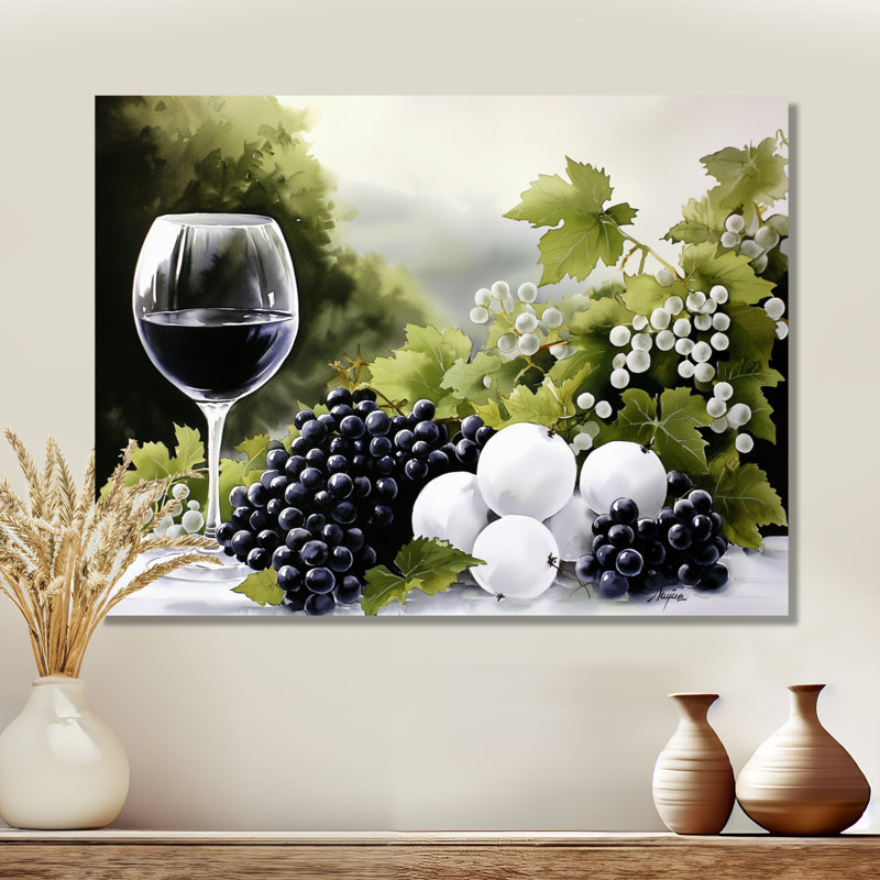 Vineyard Harvest Wine And Grape II - Paysages, décoration murale en métal, H 12 po x l 20 po