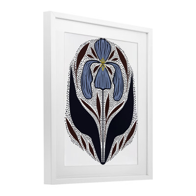 Symmetrical Iris Pattern Framed Print Under Glass, design by Hannah Beisang