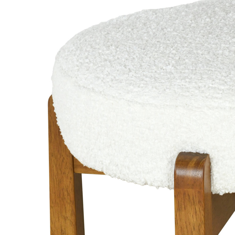Tabouret de bar d'intérieur en bois à dossier bas, finition noyer, ensemble de 2