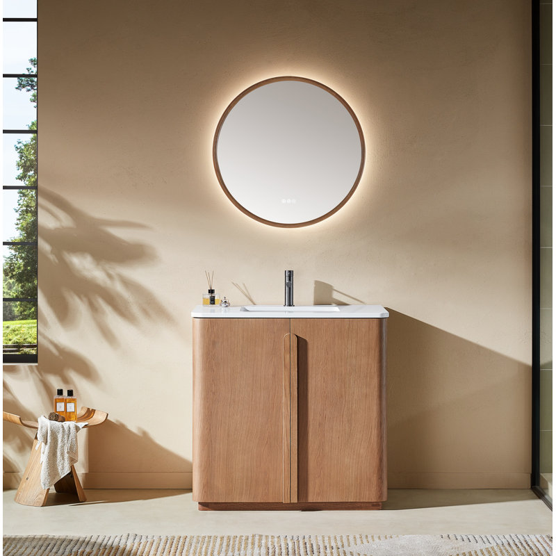 Parma 36" W Single Vanity, Natural Teak