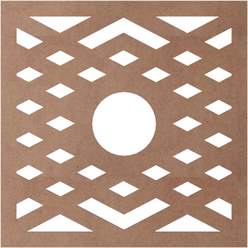 Chevron Ceiling Medallion, Wood (Paint Grade), 30" H x 30" W x 0.38" D