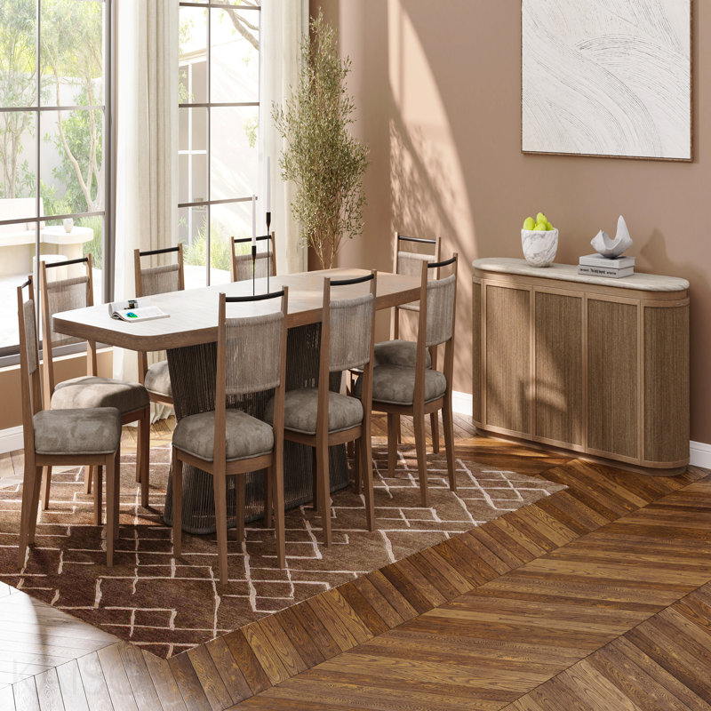 Dining Table - Toffe With Rope Base