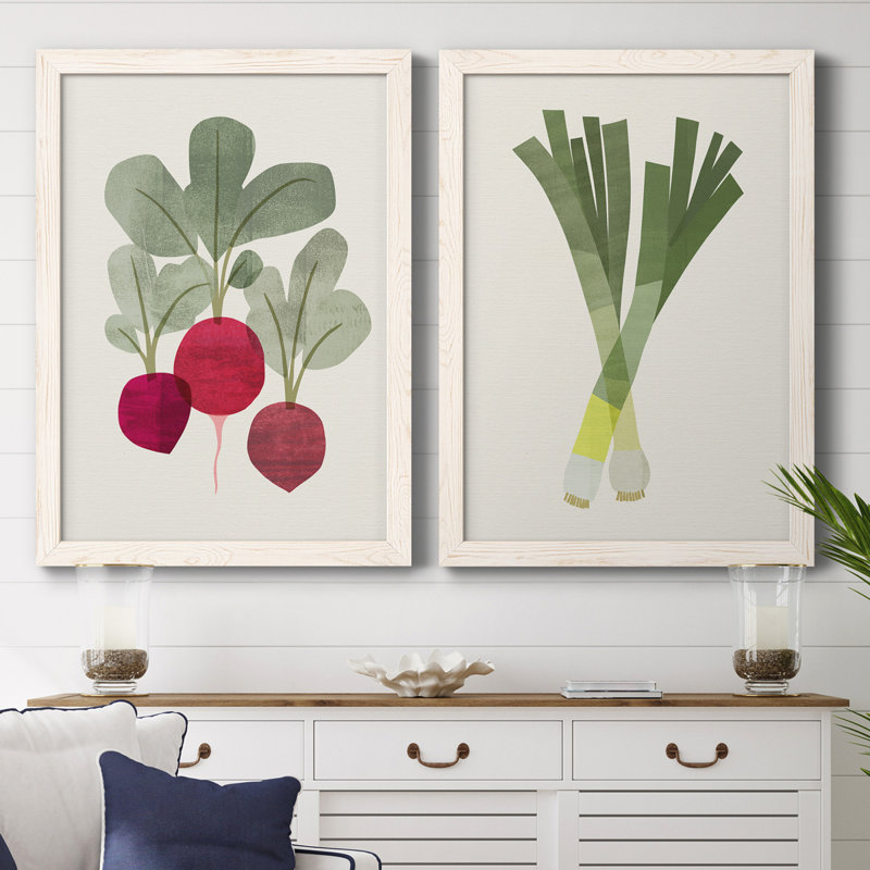 Organic Veg I - Toile avec cadre de qualité supérieure - prête à être accrochée, H 31,5 po x l 47 po x P 1,5 po