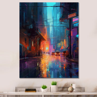 «Blue and Orange Exploration The City's Heart II», reproduction d'art sur toile