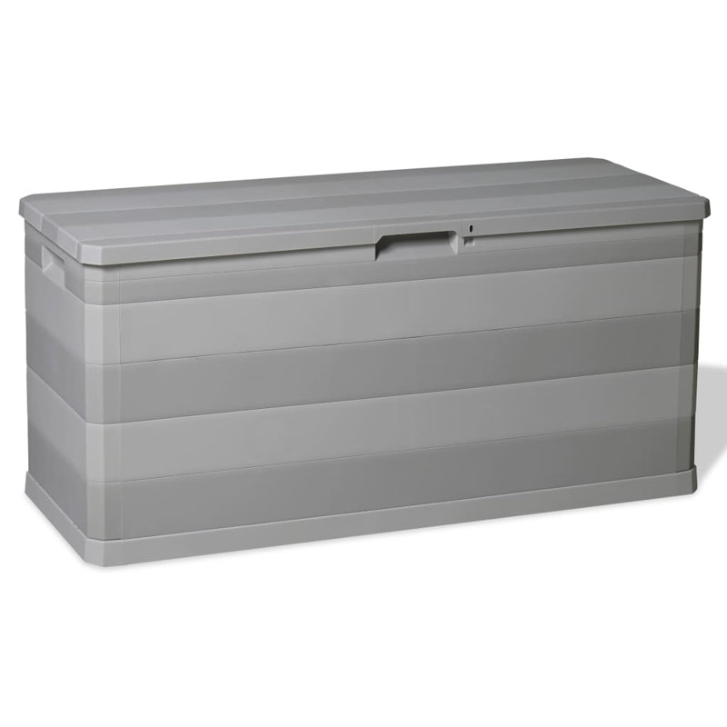 East Urban Home Burkhart 74 Gallon Water Resistant Lockable Deck Box, Light Gray
