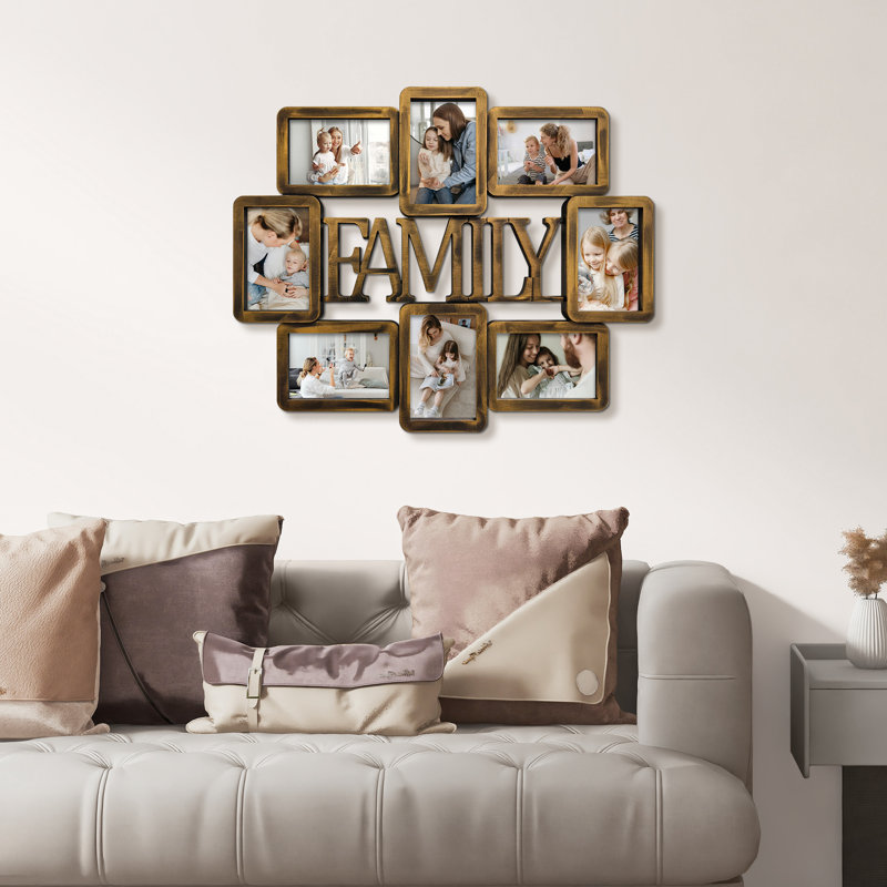 Cadre photo pour 8 personnes Pourteau , Doré