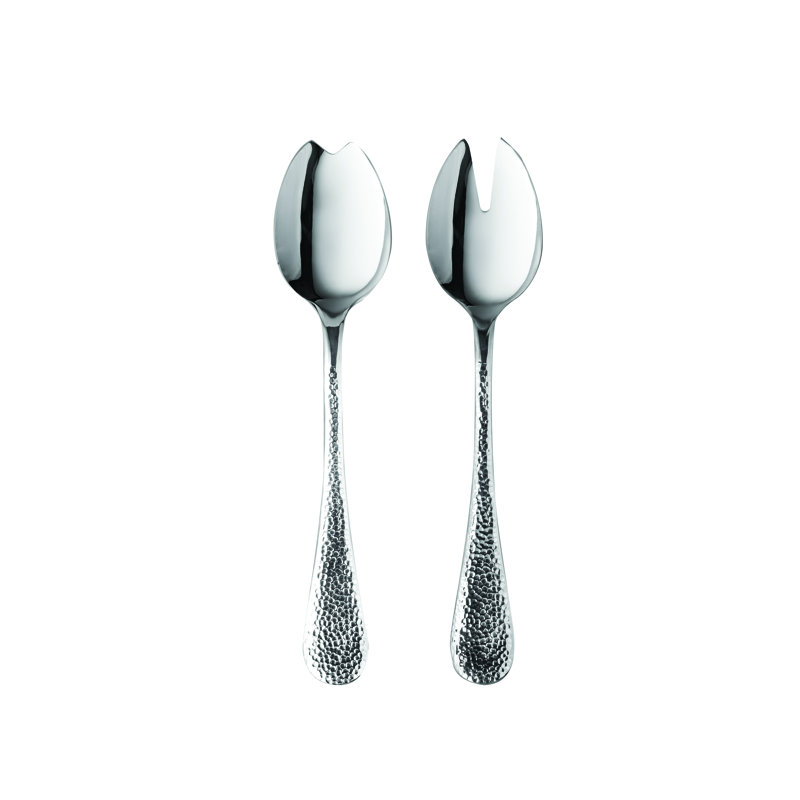 Couverts à salade (fourchette et cuillère) en acier inoxydable Epoque, Argent