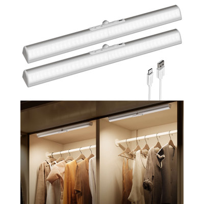 Armoire à capteur de mouvement incurvée 17 po avec pile 3600 mAh (ensemble de 2)
