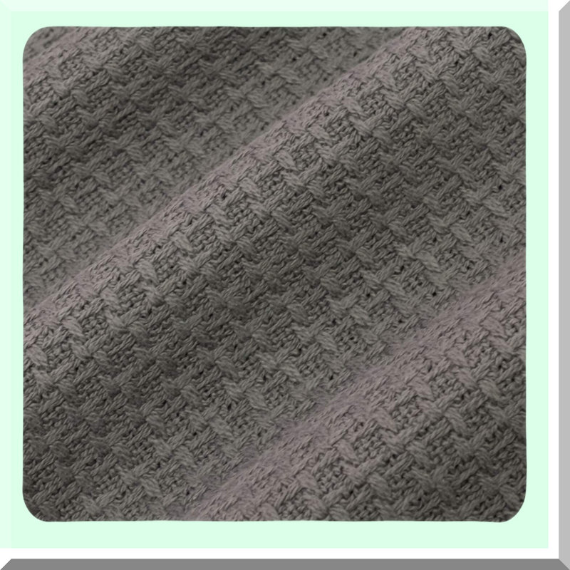 PureCotton Luxe Basket Weave Blanket - Dark Gray