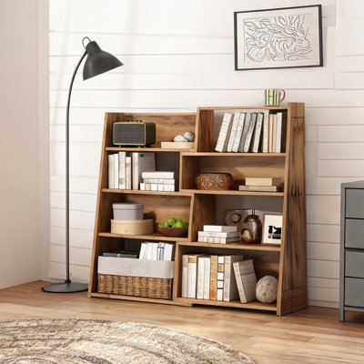 Bibliothèque de salon combinant étagères, détails en céramique et conforme à la photo, de 47 pouces de large, idéale pour la chambre et le salon.