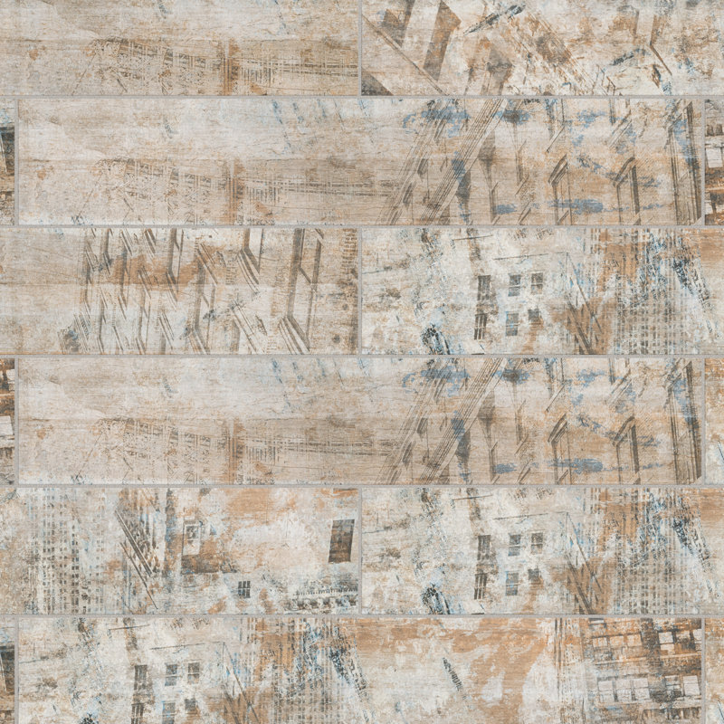 Cava 6" x 32" Porcelain Wood Look Singular Floor and Wall Tile, Lar
