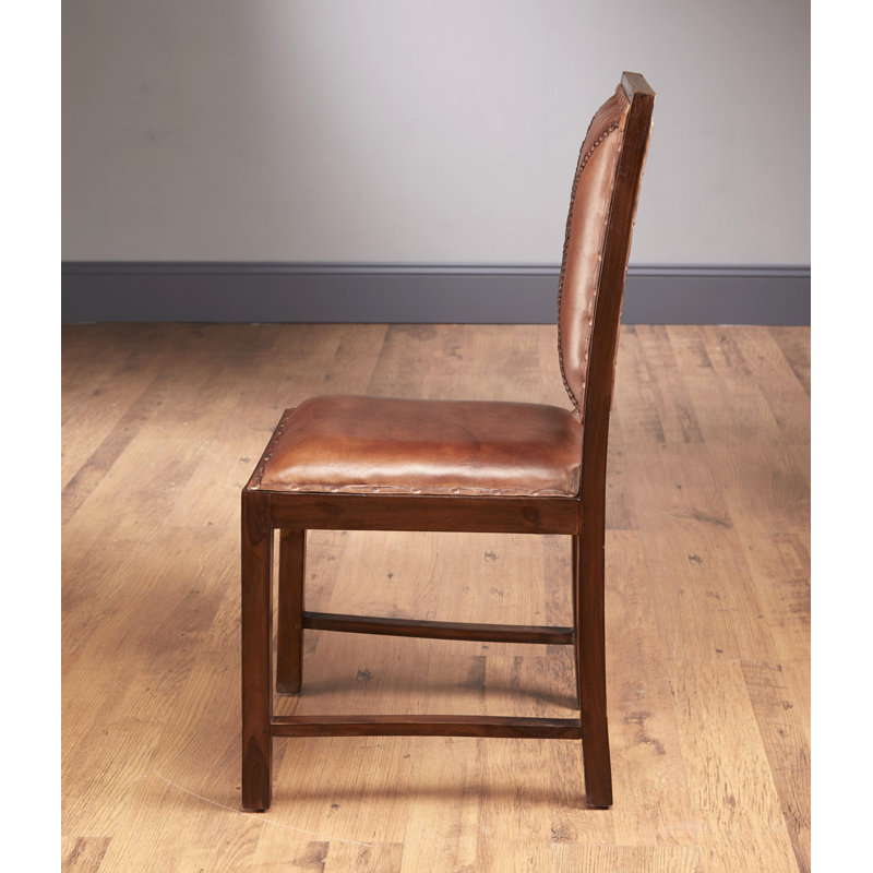 Chaise d'appoint en cuir fleur 18 po