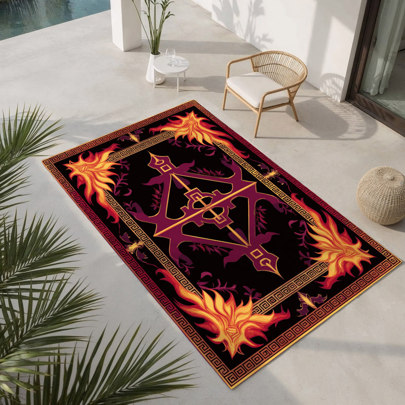 Tapis intérieur et extérieur Ornamented Bloom, Rectangulaire 3 pi x 5 pi