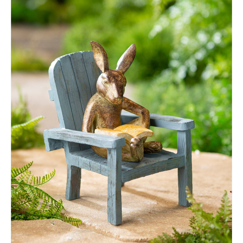 Statue de jardin lapin de lecture