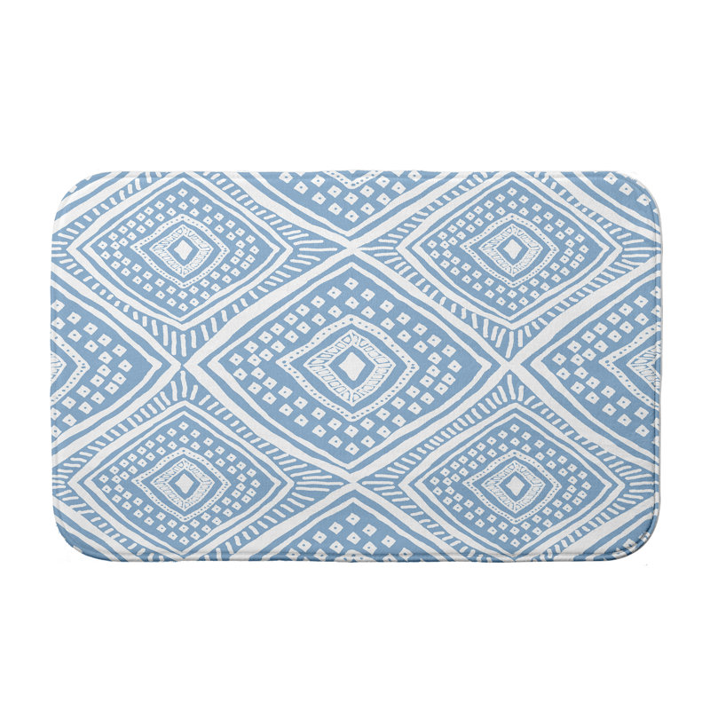 Tapis pour salle de bain Diamond, Bleu, l 17 po x L 24 po