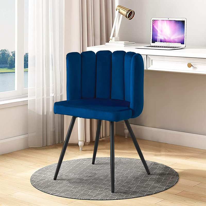 Lawrey Velvet Upholstered Parsons Chair, Blue