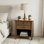 Table de chevet transitionnelle en bois massif avec tiroirs et tablette ouverte Warm Shaker