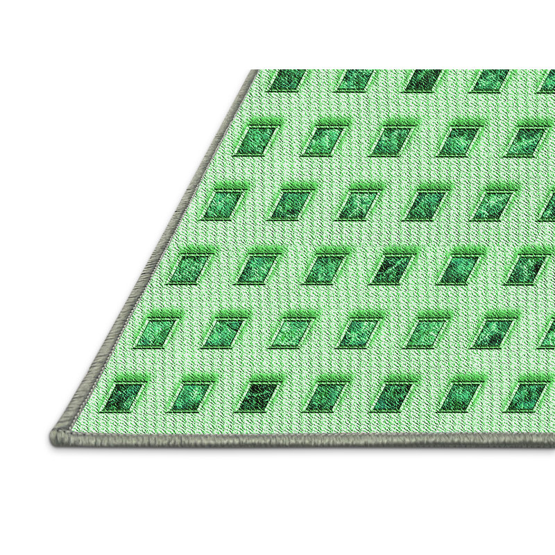 Tapis vert tissé à la machine, Rectangle 3 pi x 5 pi