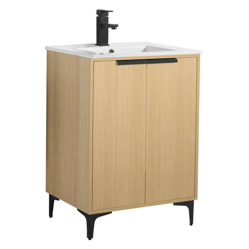 Ensemble de meuble-lavabo simple 24 po Keeter, Noir mat