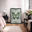 Œuvre d'art rétro à motif de papillons verts, photos de chambre à coucher, impression sur toile encadrée-126032310-126032316