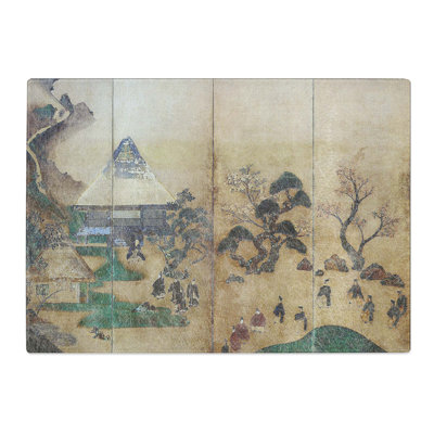 Tempered Glass Royal Visit to Ohara by Tawaraya Sotatsu Chopping Board
