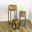 Ensemble de 3 pots à bois avec supports en métal
