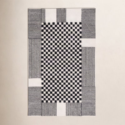 Hertha Hand-Tufted Checkered Wool Rug