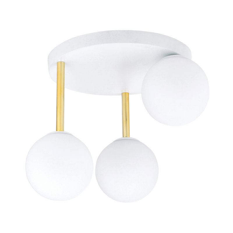 Wobna 3 - Light Geometric Chandelier, White, White