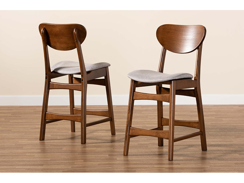 Tabouret de comptoir 24 po Finkelstein, Polyester gris
