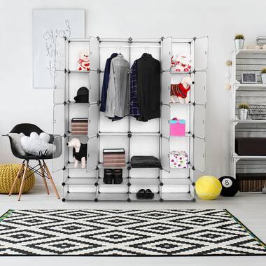 DIY Plastic Portable Wardrobe Closet Organizer Storage Shelving