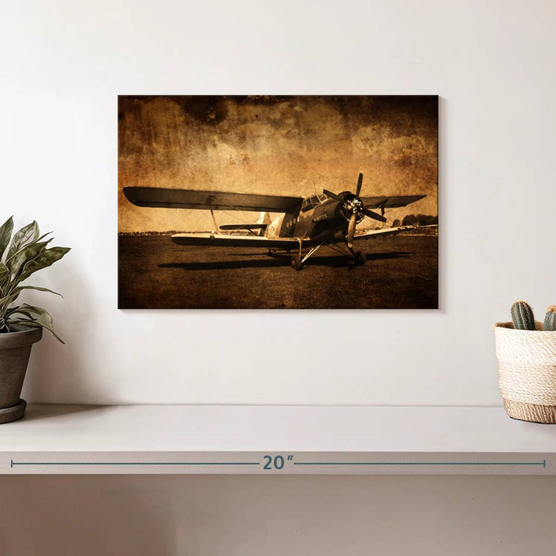Mehar Grunge Retro Aircraft, 8" H x 12" W